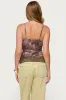 Embroidered Asymmetric Printed Mesh Top sold by Edikted