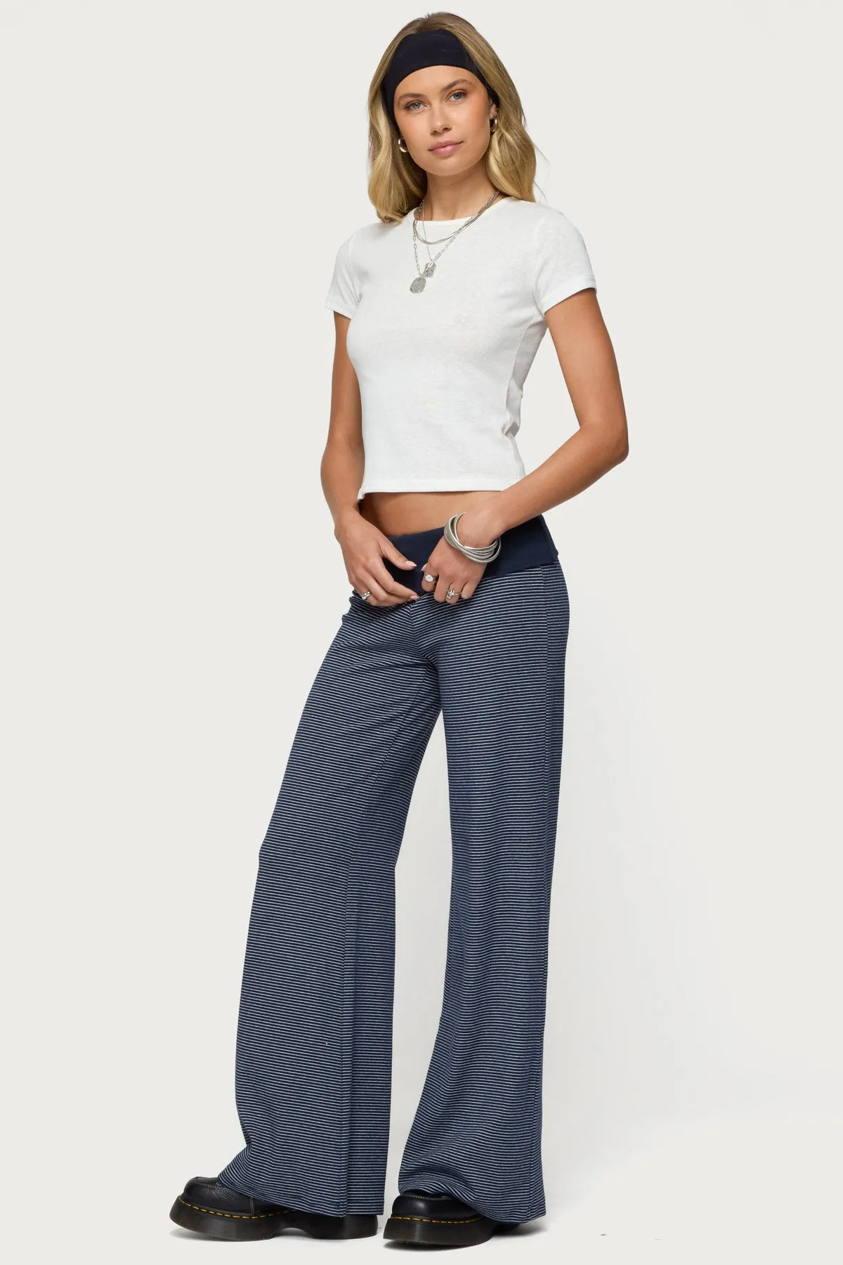 Amarna Striped Fold Over Pants sold by Edikted product image thumbnail 3