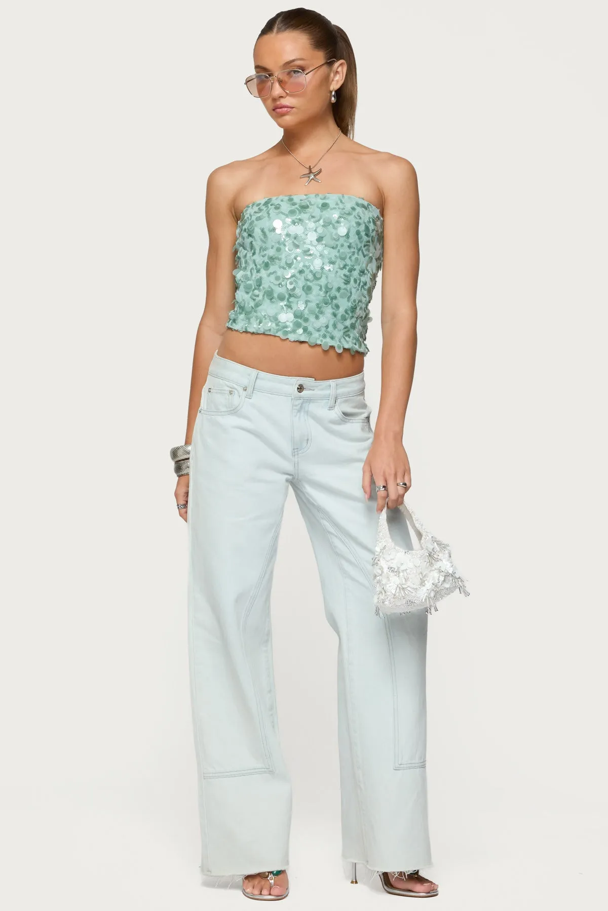 Brynn Sequin Strapless Top sold by Edikted product image thumbnail 2