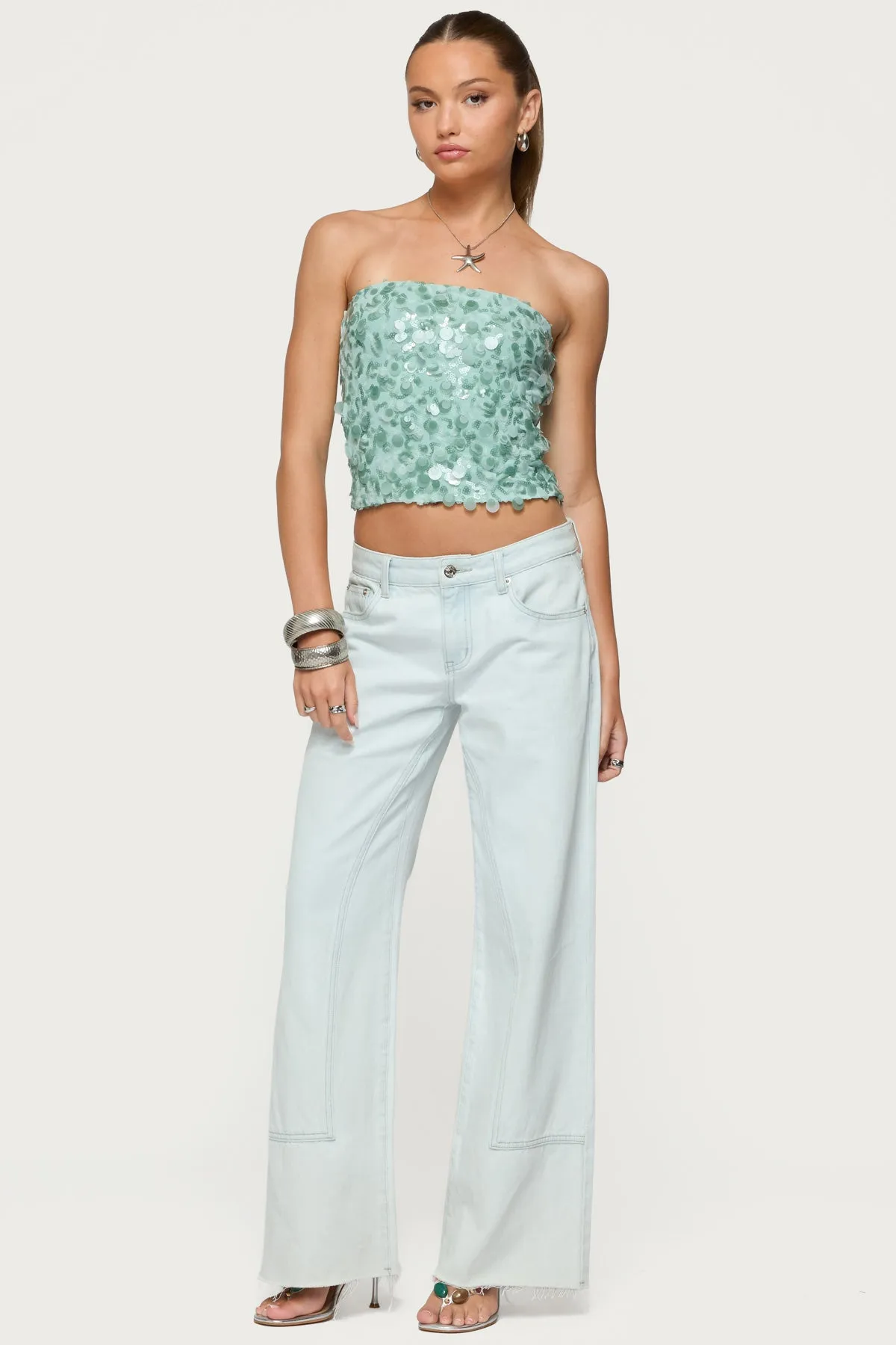 Brynn Sequin Strapless Top sold by Edikted product image thumbnail 5