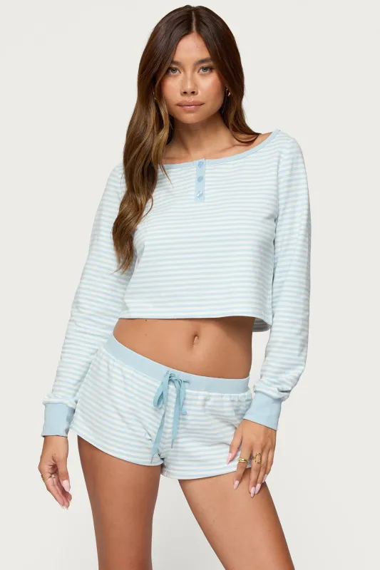 Margret Striped Long Sleeve Top sold by Edikted