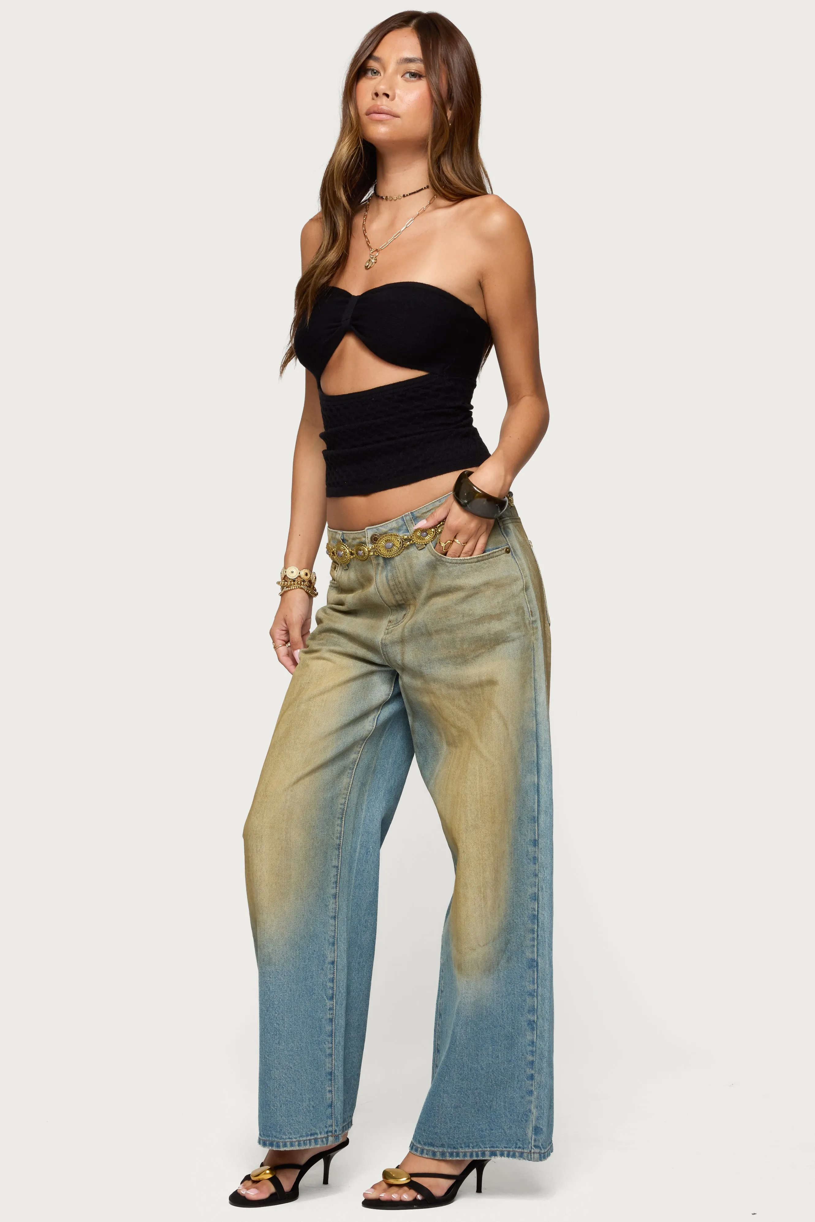 Textured Knit Strapless Cutout Top sold by Edikted product image thumbnail 4