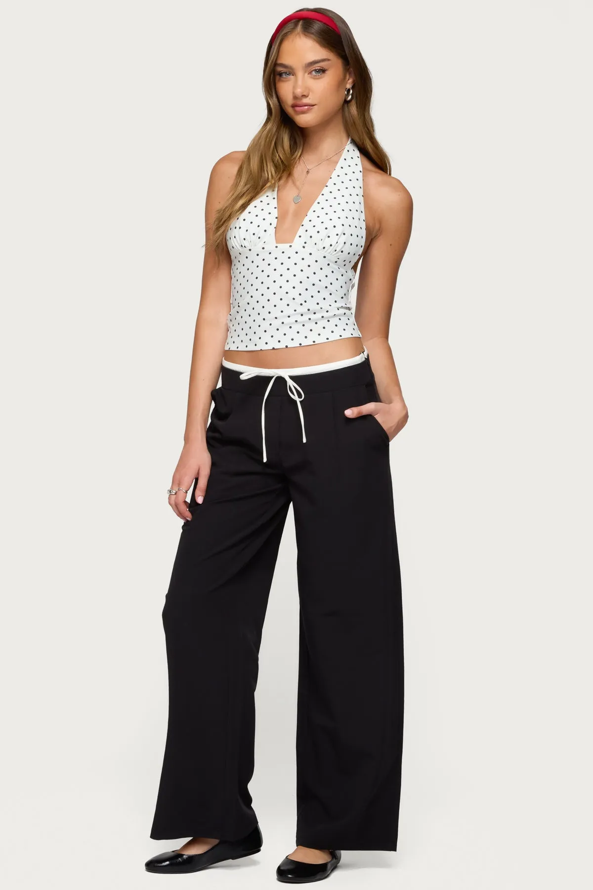 Blaire Polka Dot Halter Top sold by Edikted product image thumbnail 4