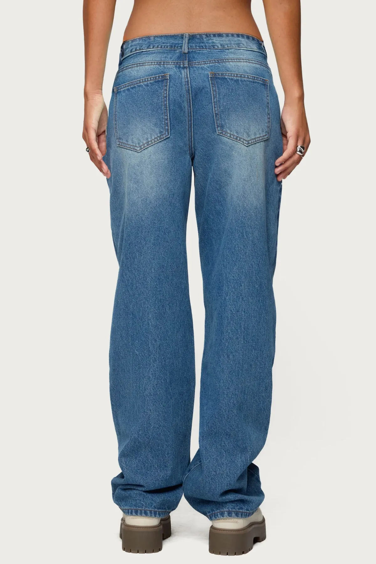 Rorie Mid Rise Straight Leg Jeans sold by Edikted product image thumbnail 5