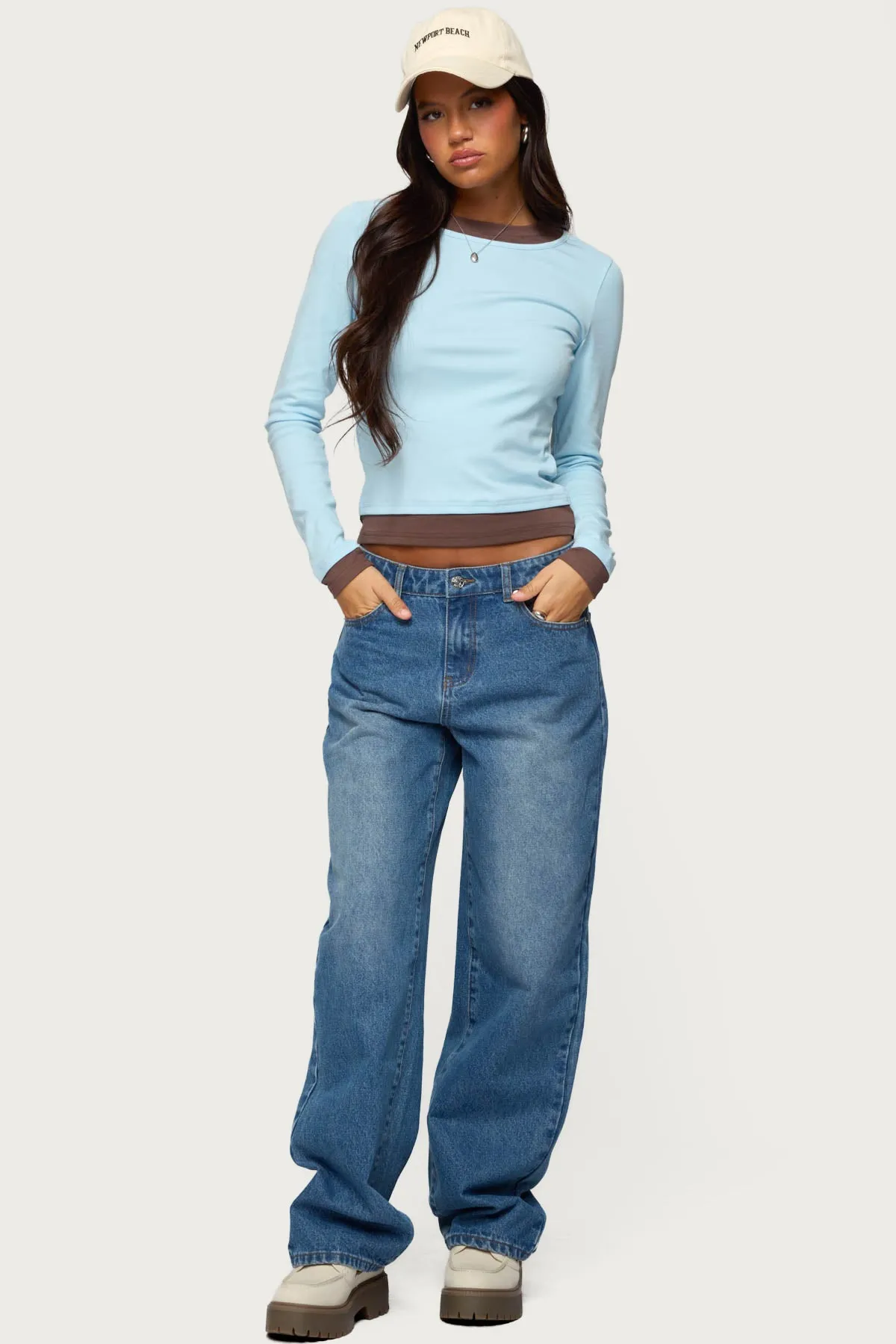 Rorie Mid Rise Straight Leg Jeans sold by Edikted