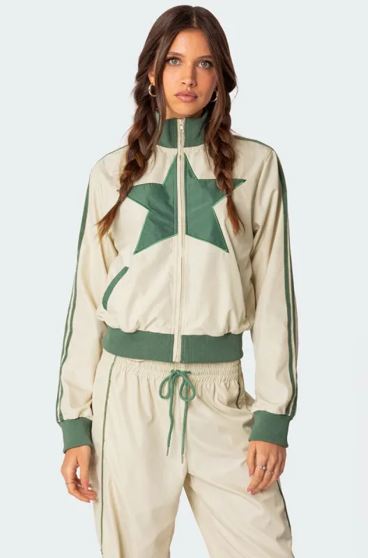 Superstar Nylon Track Jacket sold by Edikted