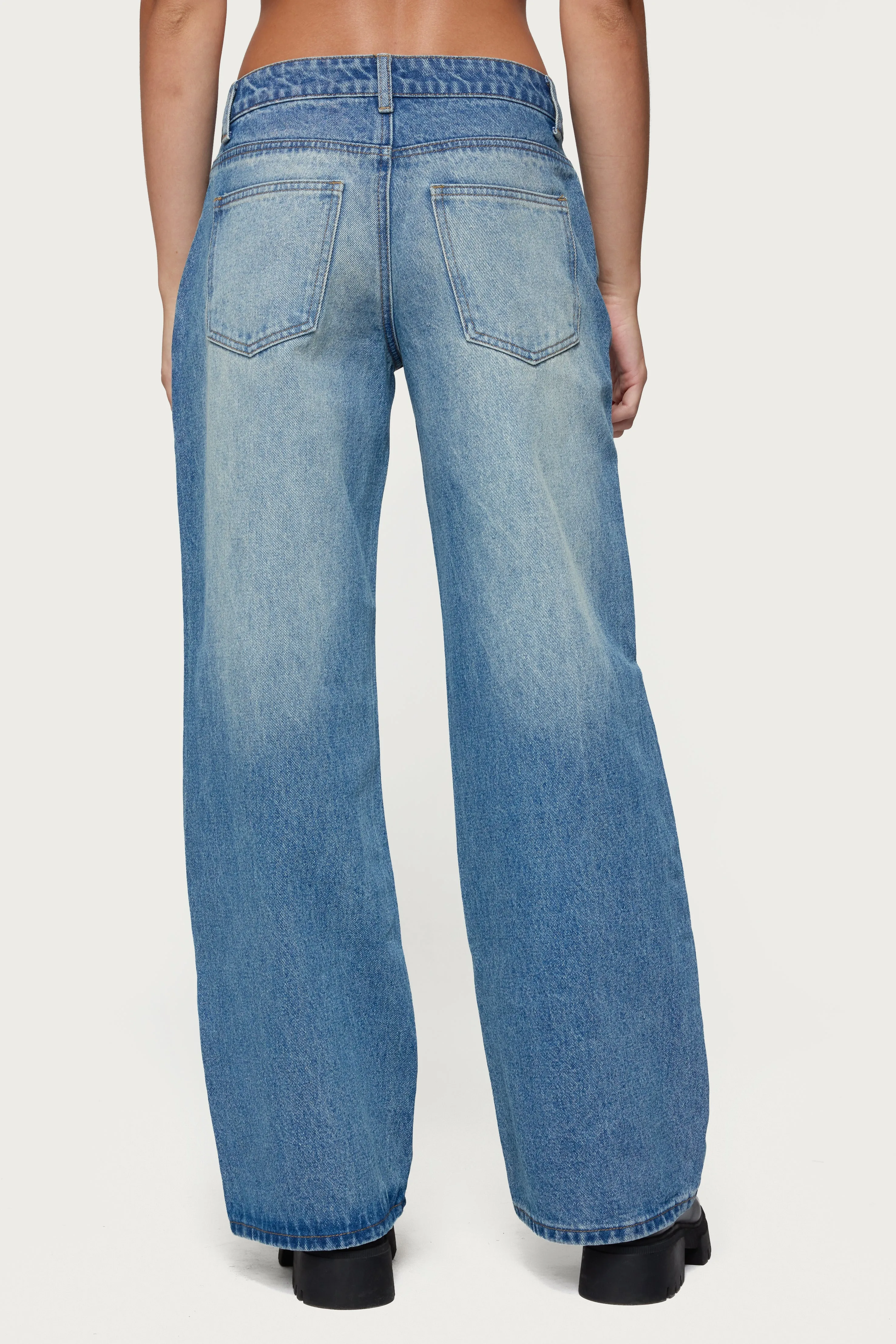 Magda Acid Wash Low Rise Baggy Jeans sold by Edikted product image thumbnail 5