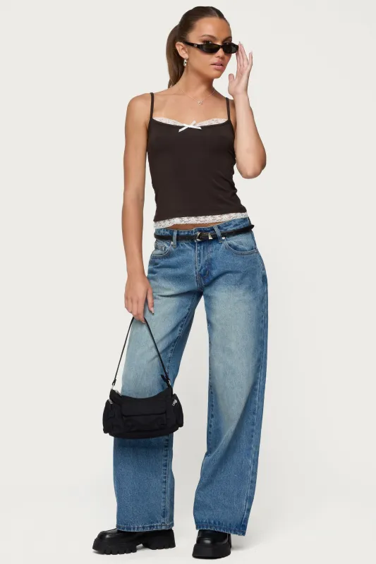 Magda Low Rise Acid Wash Jeans sold by Edikted