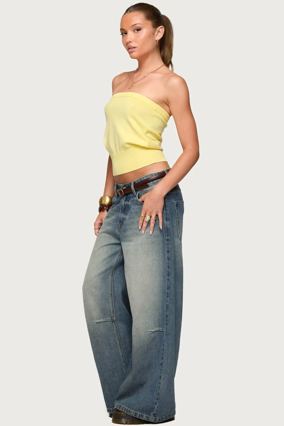 Philipa Strapless Knit Top sold by Edikted product image thumbnail 4