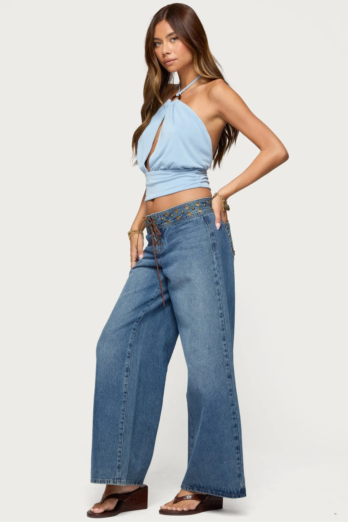 Khalia Backless Cut Out Halter Top sold by Edikted product image thumbnail 4