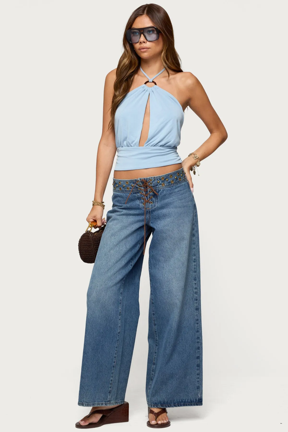 Khalia Backless Cut Out Halter Top sold by Edikted product image thumbnail 2