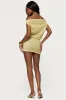 Eris Metallic Off Shoulder Mini Dress sold by Edikted