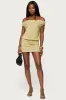 Eris Metallic Off Shoulder Mini Dress sold by Edikted