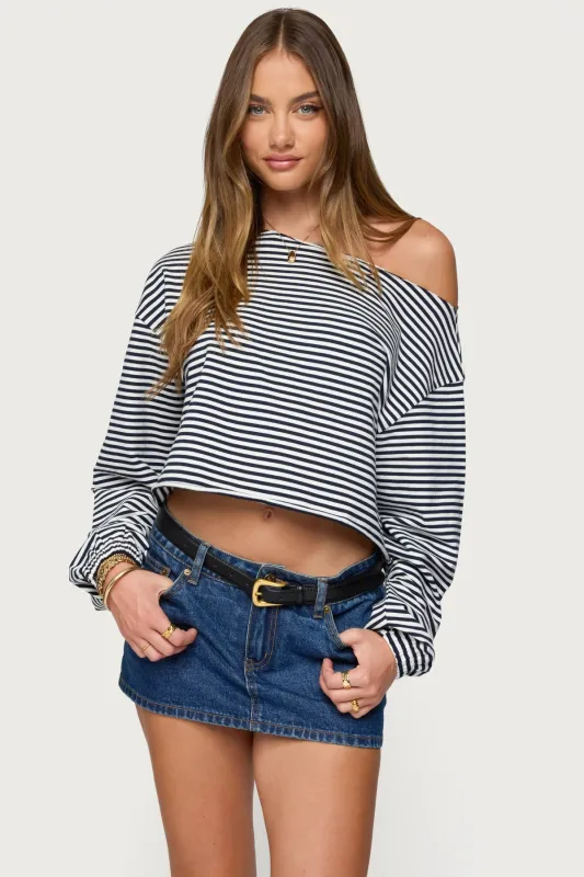 Aveline Off Shoulder Light Sweatshirt sold by Edikted