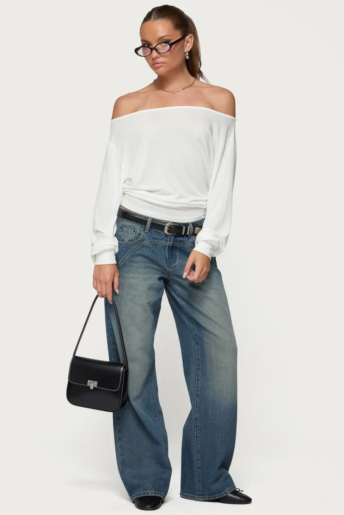 Nannie Off Shoulder Oversized Top sold by Edikted product image thumbnail 2