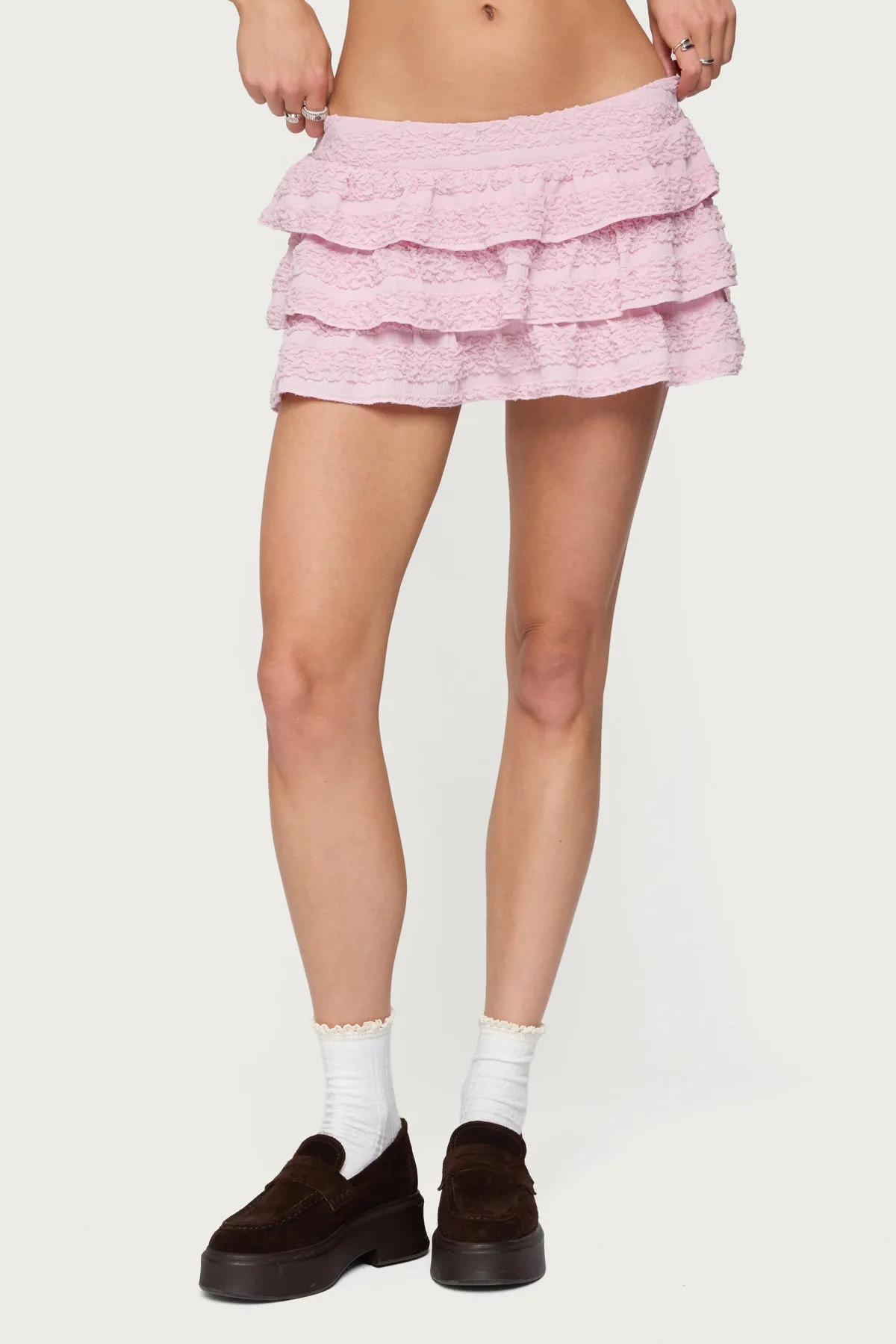 Margaux Textured Ruffle Mini Skort sold by Edikted product image thumbnail 2