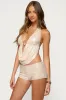 Roxey Sequin Backless Cowl Neck Top sold by Edikted