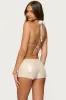 Roxey Sequin Backless Cowl Neck Top sold by Edikted
