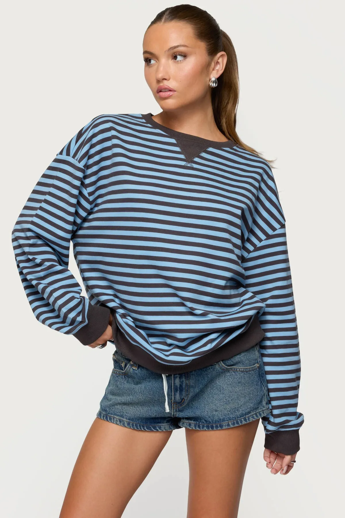 Onda Striped Sweatshirt sold by Edikted