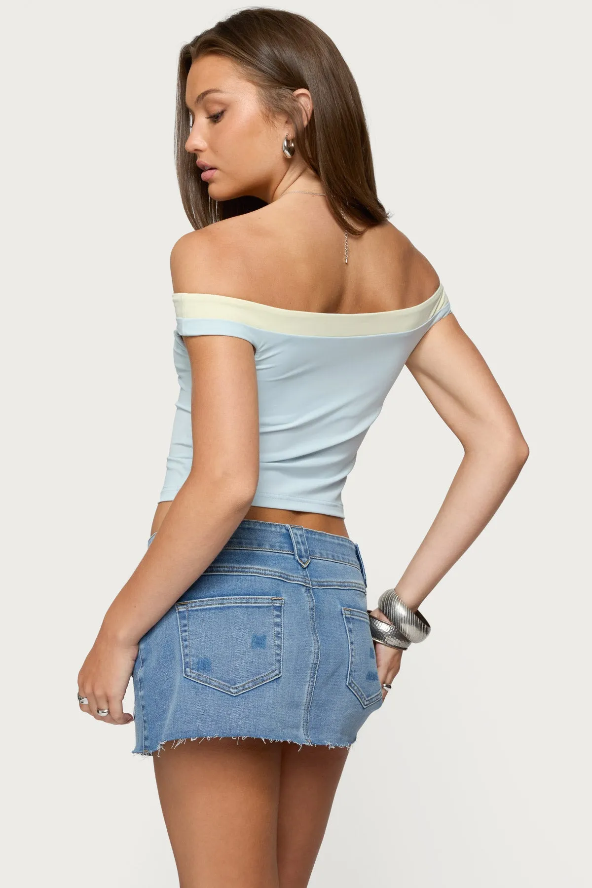 Strada Contrast Off Shoulder Top sold by Edikted product image thumbnail 4