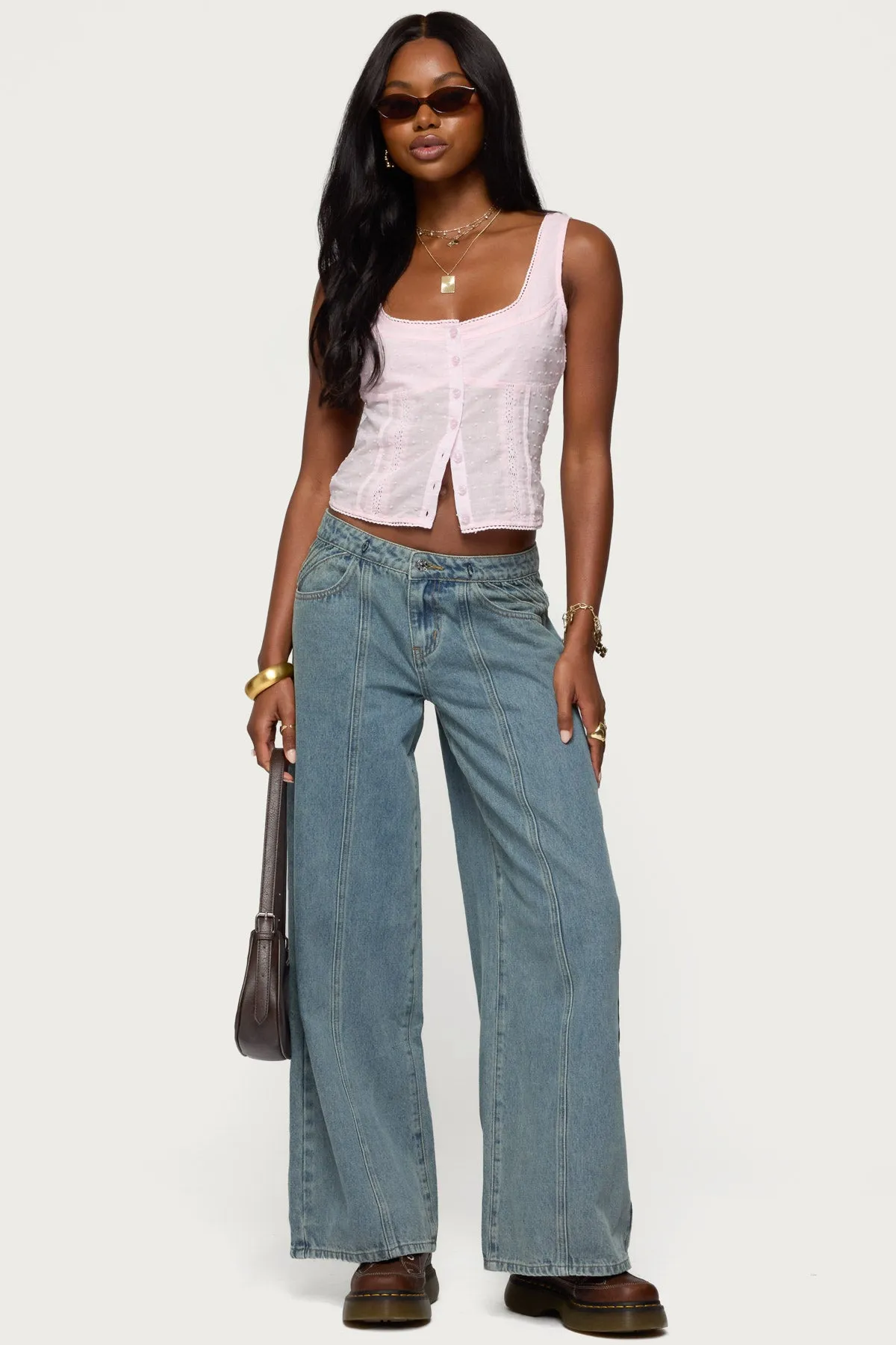 Embroidered Cotton Button Up Top sold by Edikted product image thumbnail 2