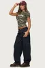 Aden Contrast Stitch Barrel Jeans sold by Edikted
