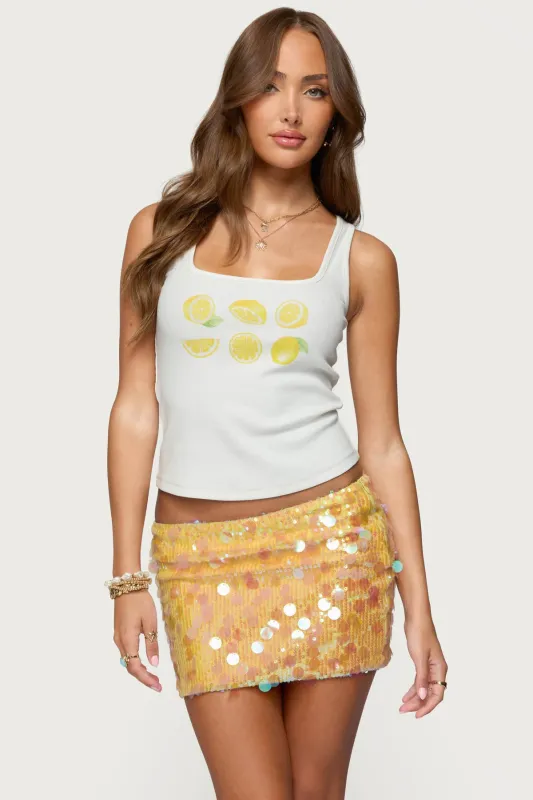 Lemon Drop Ribbed Tank Top sold by Edikted