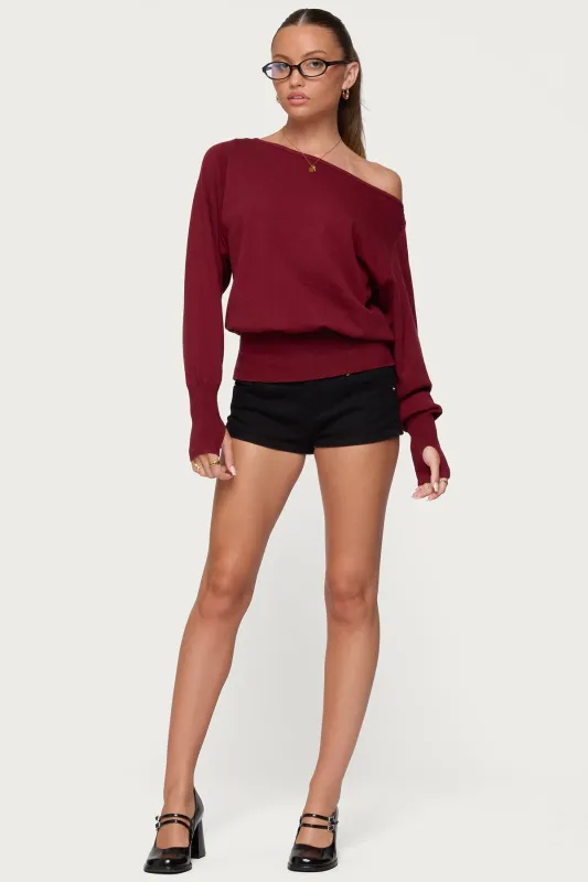 Jagger Low Rise Denim Shorts sold by Edikted