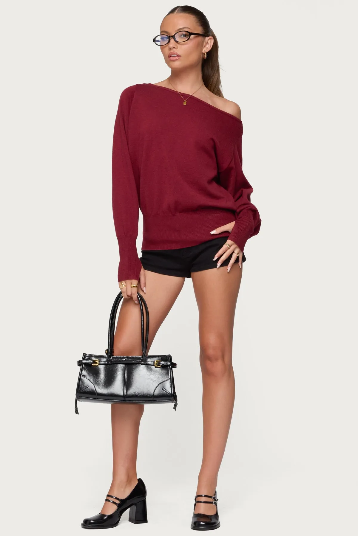 Off Shoulder Oversized Sweater sold by Edikted product image thumbnail 2