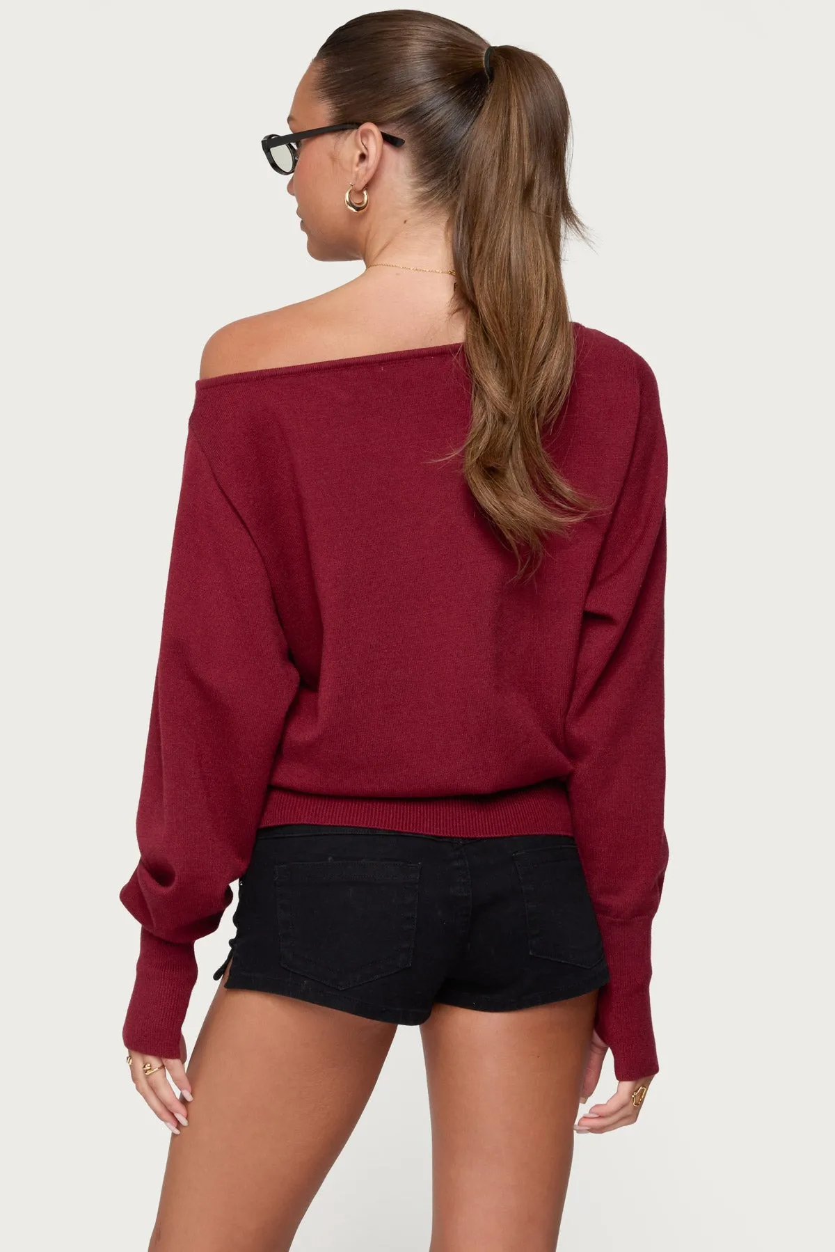 Off Shoulder Oversized Sweater sold by Edikted product image thumbnail 5