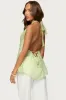 Silky Look Split Front Halter Top sold by Edikted