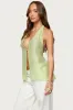 Silky Look Split Front Halter Top sold by Edikted