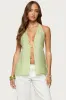 Silky Look Split Front Halter Top sold by Edikted
