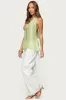 Silky Look Split Front Halter Top sold by Edikted