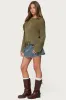 Keiko Studded Denim Mini Skirt sold by Edikted