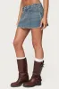 Keiko Studded Denim Mini Skirt sold by Edikted