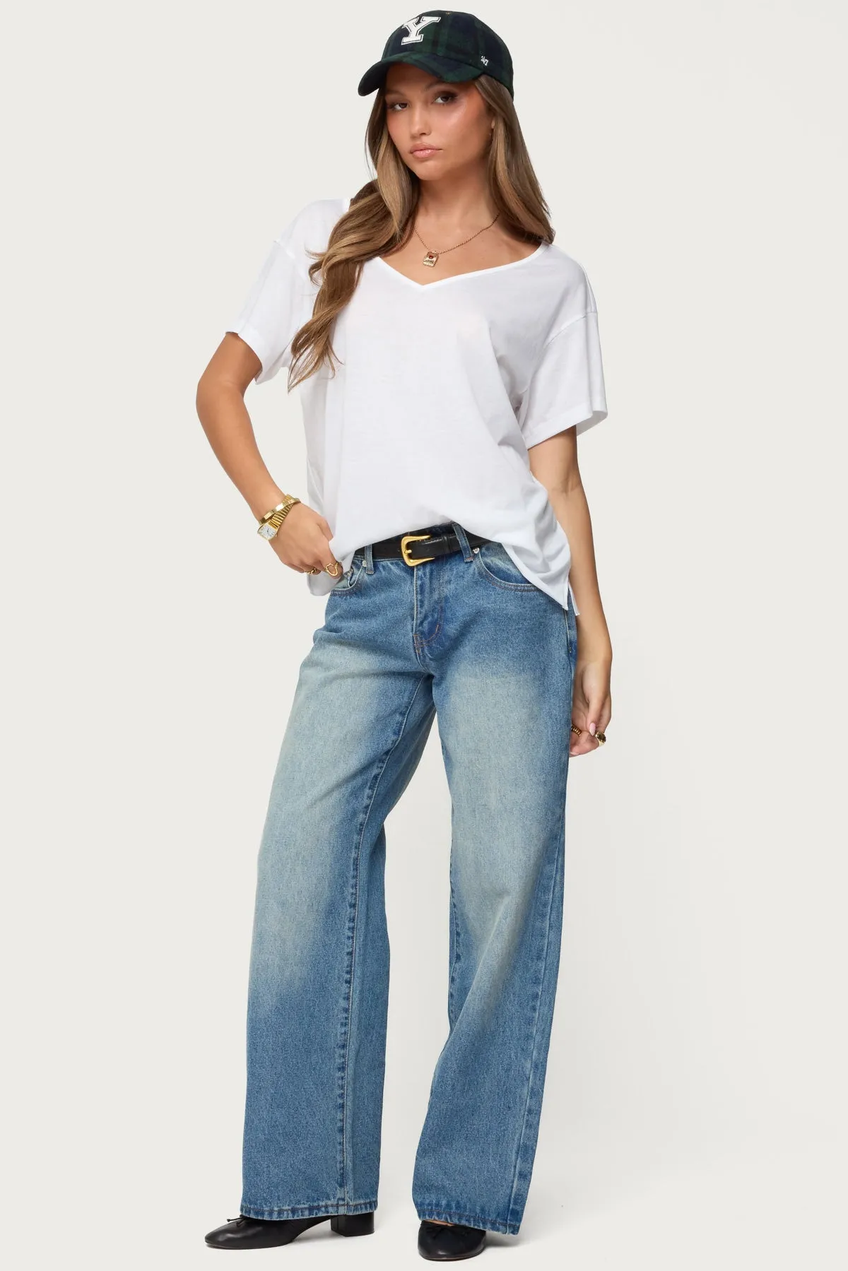 Sonora Oversized V Neck T Shirt sold by Edikted product image thumbnail 4