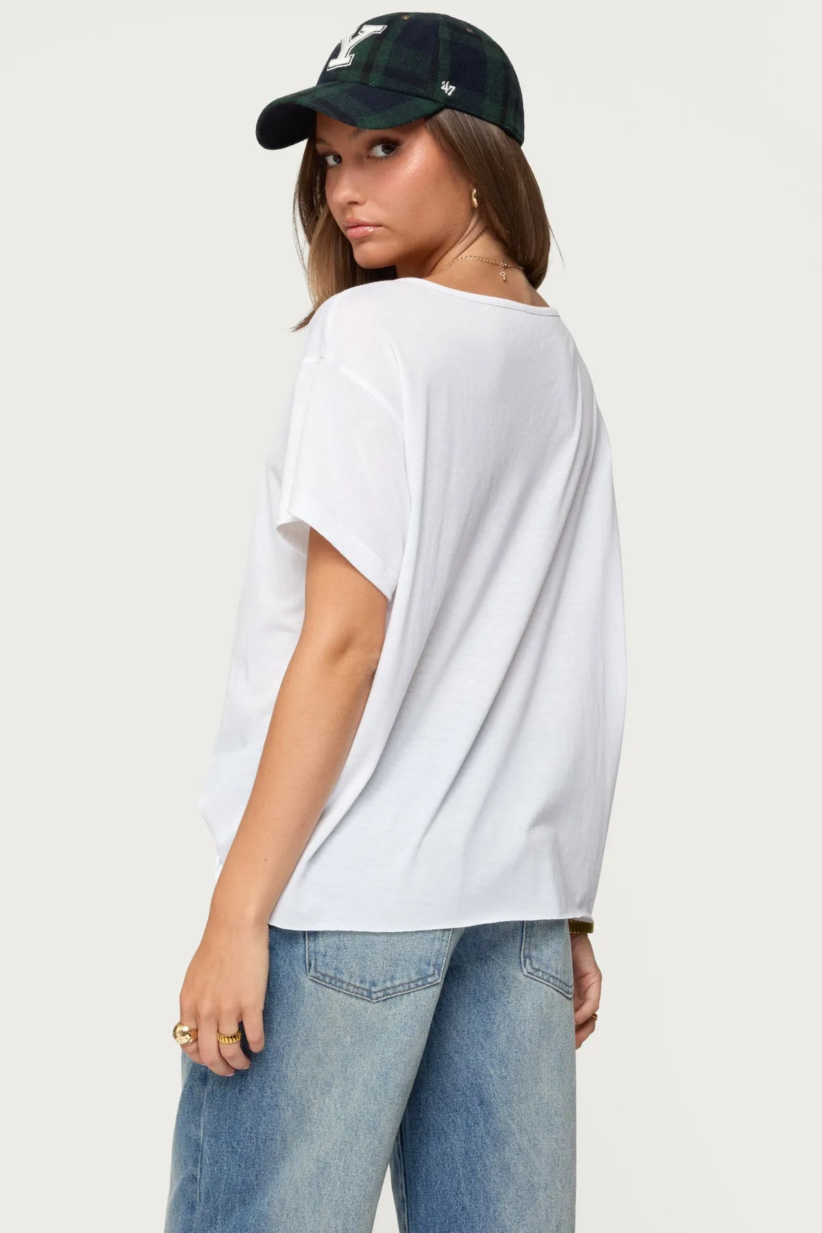 Sonora Oversized V Neck T Shirt sold by Edikted product image thumbnail 5