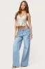 Mirra Embroidered Flower Low Rise Jeans sold by Edikted