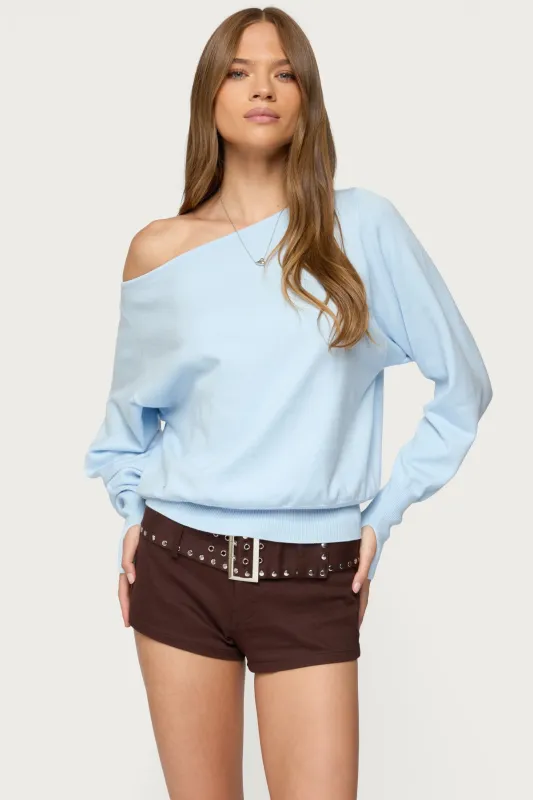 Off Shoulder Oversized Sweater sold by Edikted