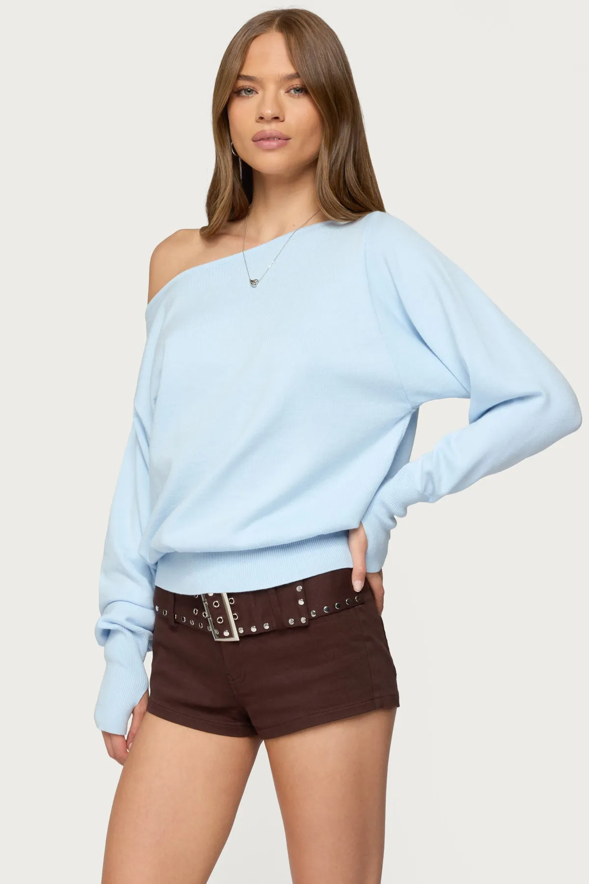 Off Shoulder Oversized Sweater sold by Edikted product image thumbnail 3