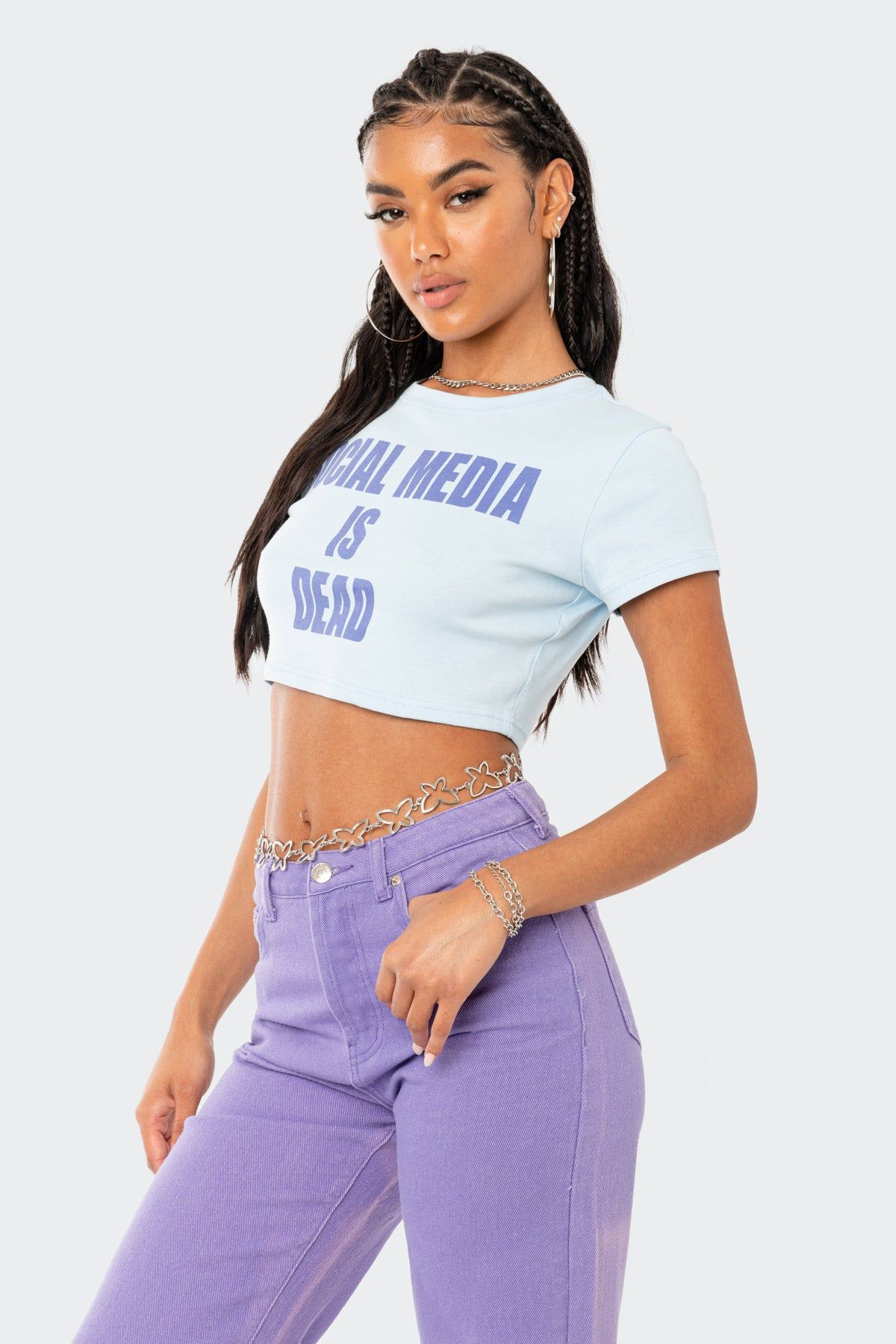 Social Media Cropped T-Shirt sold by Edikted product image thumbnail 5