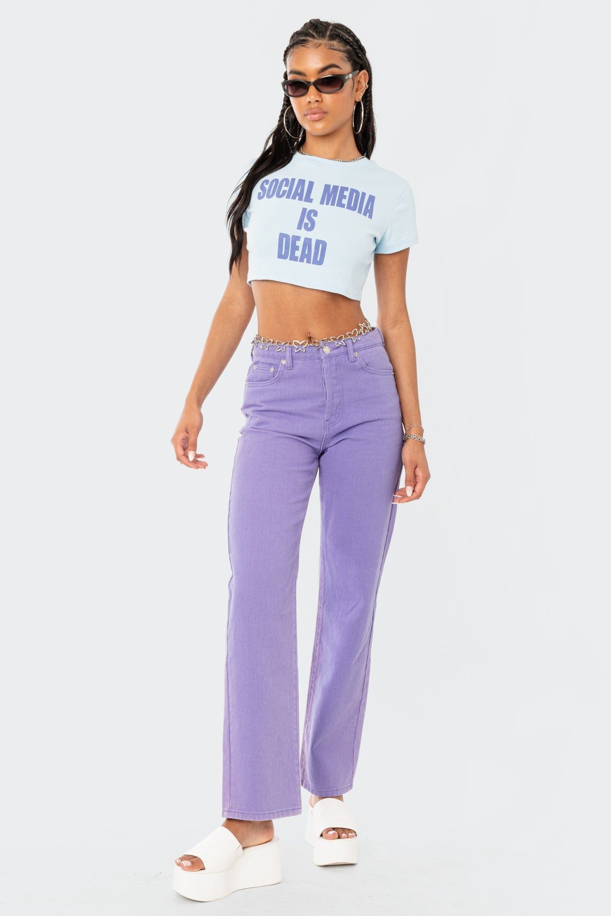 Social Media Cropped T-Shirt sold by Edikted product image thumbnail 2