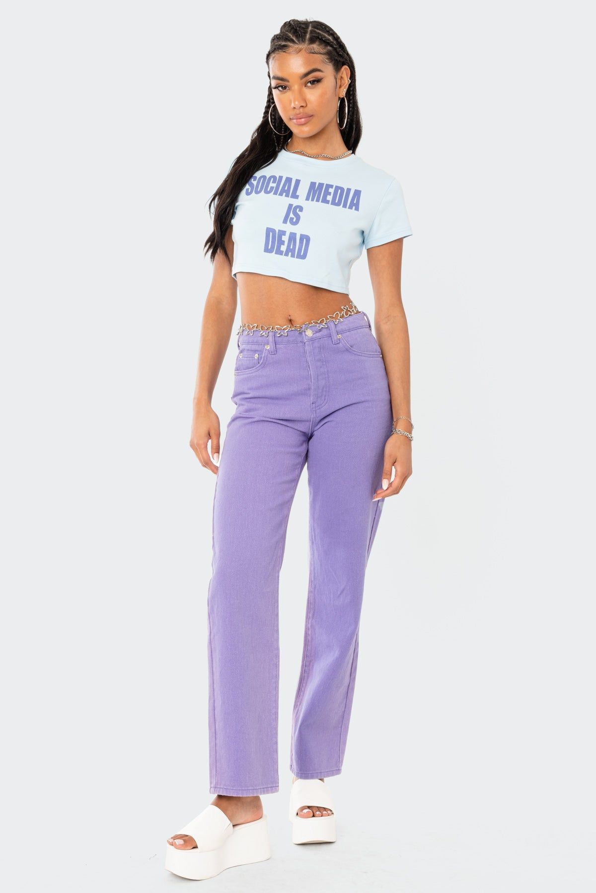 Social Media Cropped T-Shirt sold by Edikted product image thumbnail 3