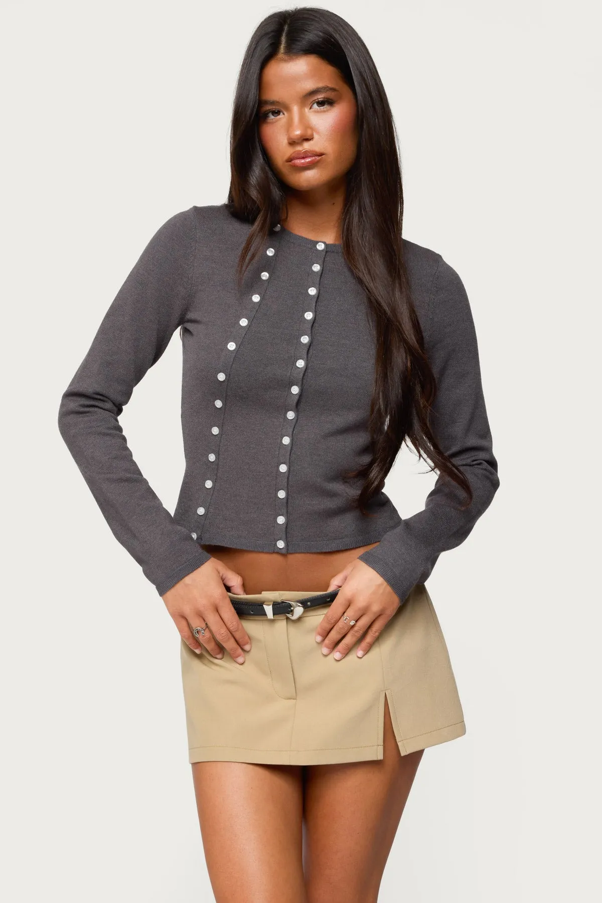 Hestia Button Up Knit Cardigan sold by Edikted
