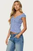 Dorothie Gingham Button Up Top sold by Edikted