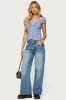 Dorothie Gingham Button Up Top sold by Edikted