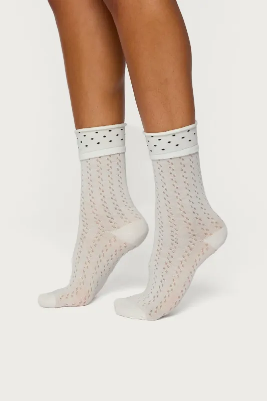 Pointelle Polka Dot Socks sold by Edikted