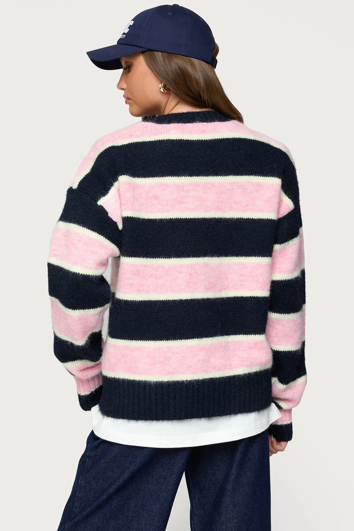Conrad Striped Knit Sweater sold by Edikted product image thumbnail 4