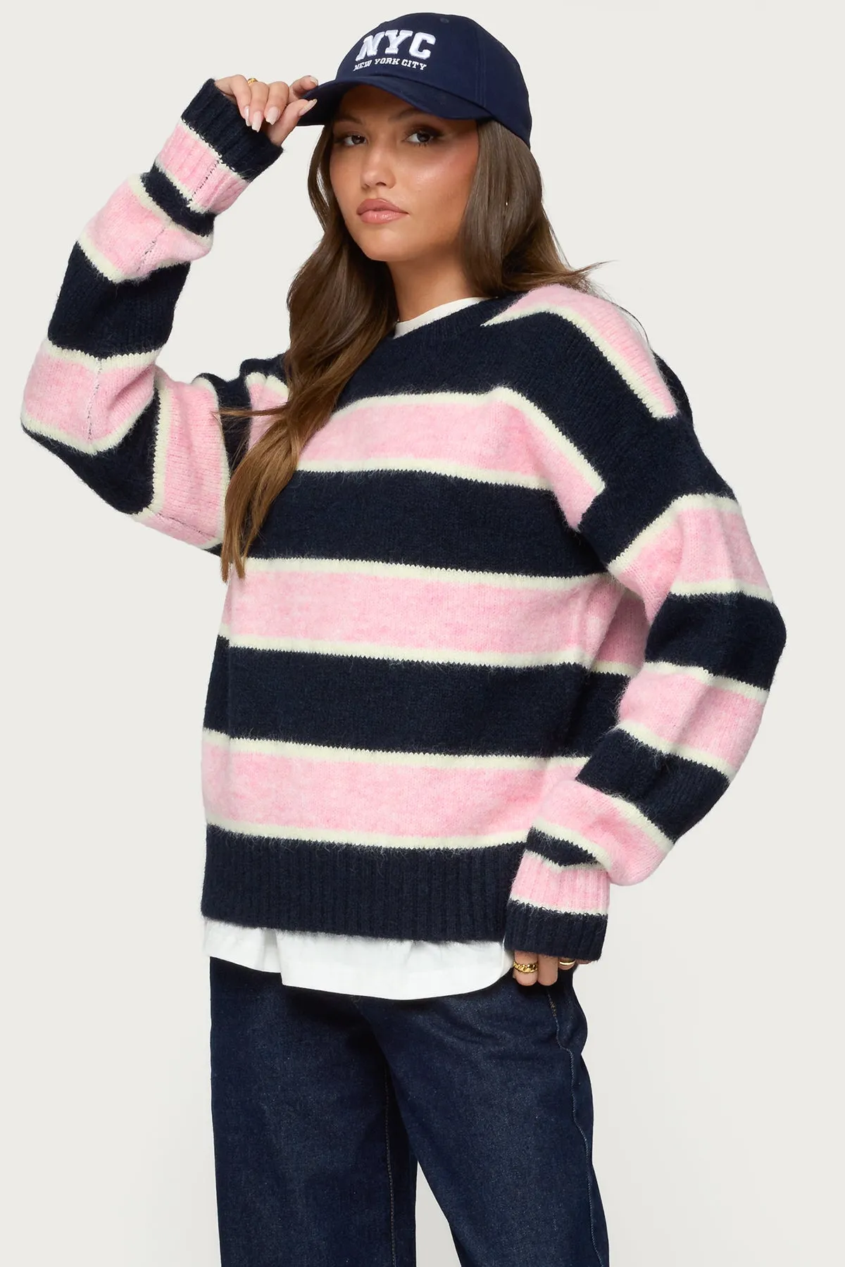 Conrad Striped Knit Sweater sold by Edikted product image thumbnail 3